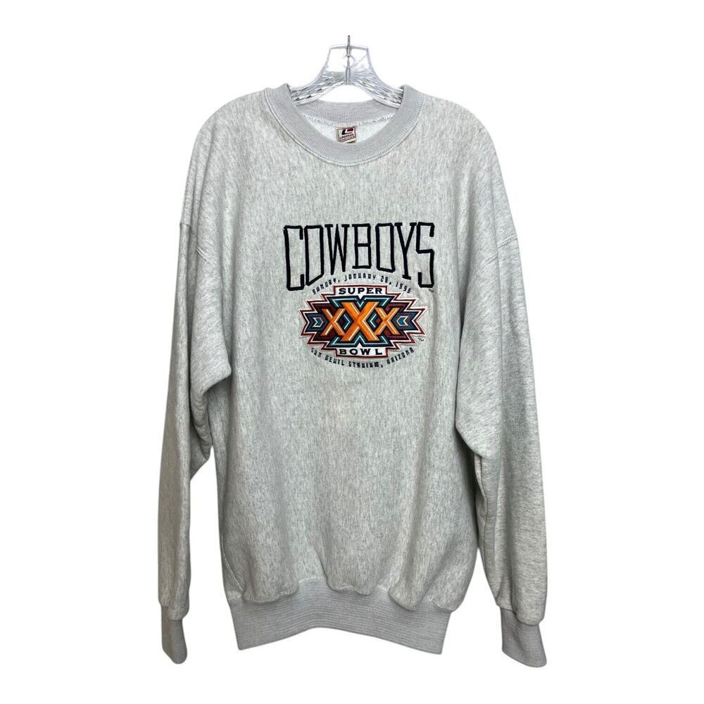 Vintage Super Bowl 30 Sweatshirt Medium 90s NFL SB XXX 1996 Cowboys Steelers